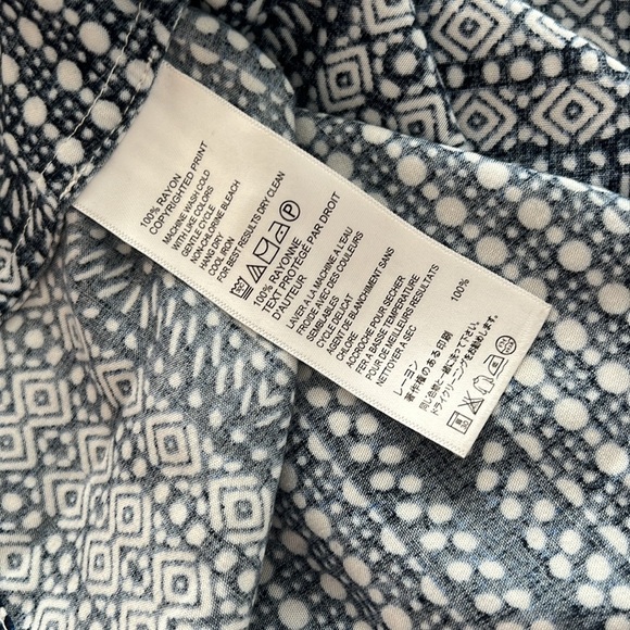 Tommy Bahama Navy Blue and White Printed Tank XS - Picture 2 of 4